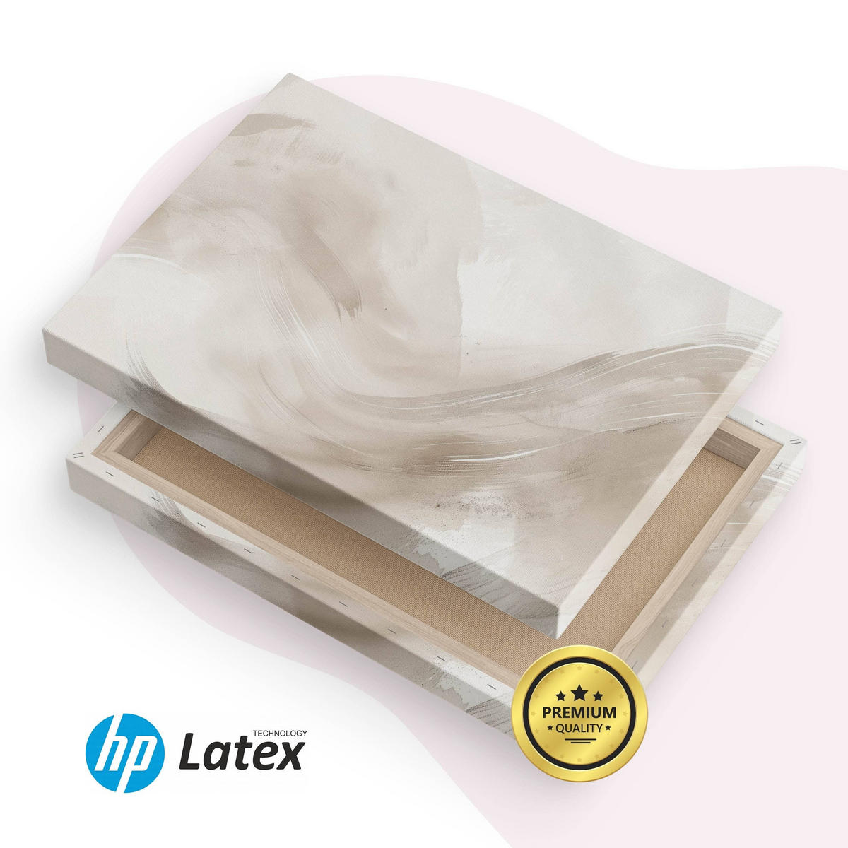 LEINWANDBILD Abstraktion Moderne Kunst für Wohnzimmer 40/30 cm - Beige/Braun, Textil (40/30cm) - Muralo