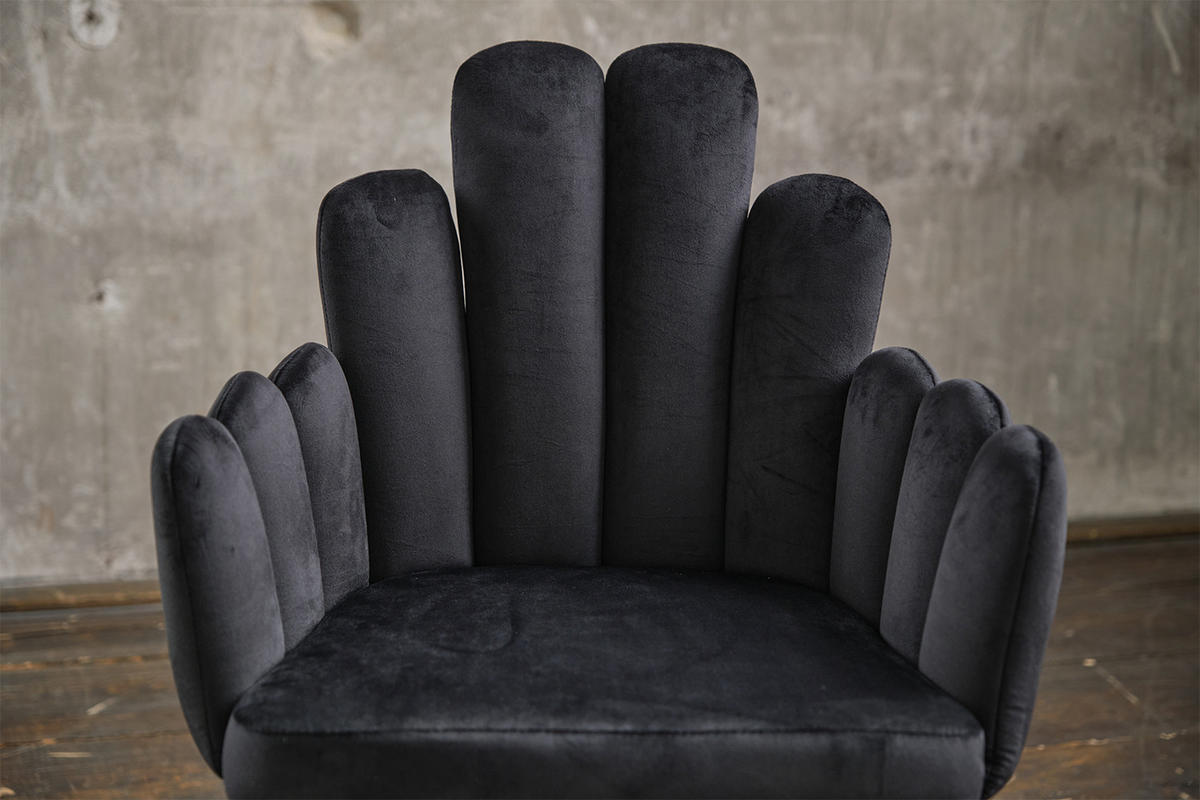 ESSZIMMERSTUHL FREJA Schwarz Velvet - Schwarz, Textil (59/86/55cm) - KAWOLA
