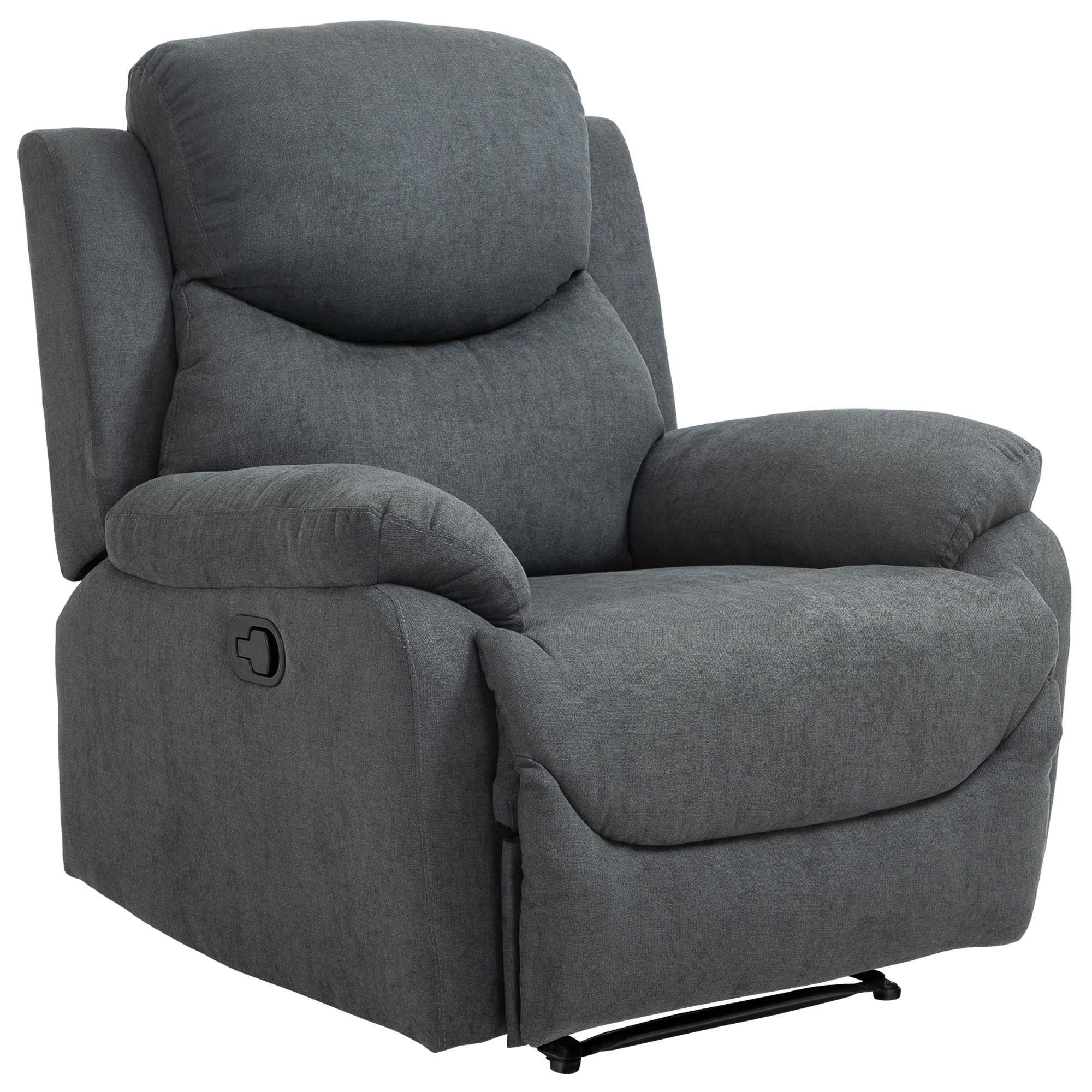 RELAXSESSEL DE-06356 Lesesessel, 150° neigbar, Leinenoptik Dunkelgrau - Dunkelgrau, Textil/Metall (88/102/93cm) - ComfortXL