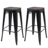 BARHOCKER Schwarz 2er-Set - Schwarz, Holz (42/76/42cm) - MCW