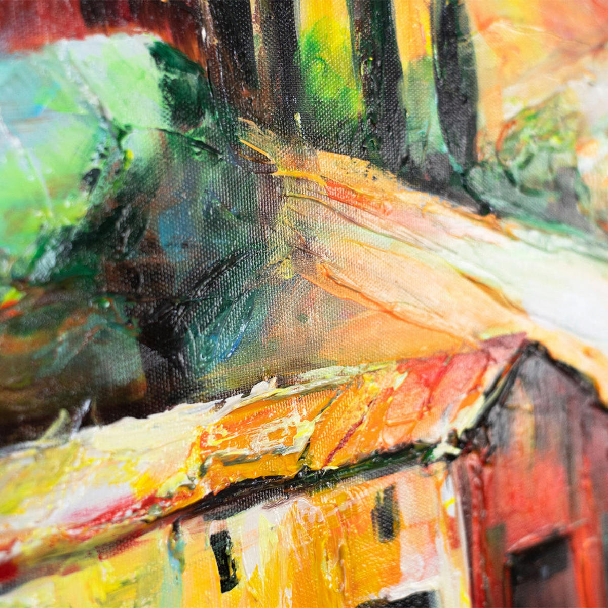 GEMÄLDE Warmer Abend auf Keilrahmen 115x50 cm - Multicolor, Holz (115/50cm) - YS-art gallery