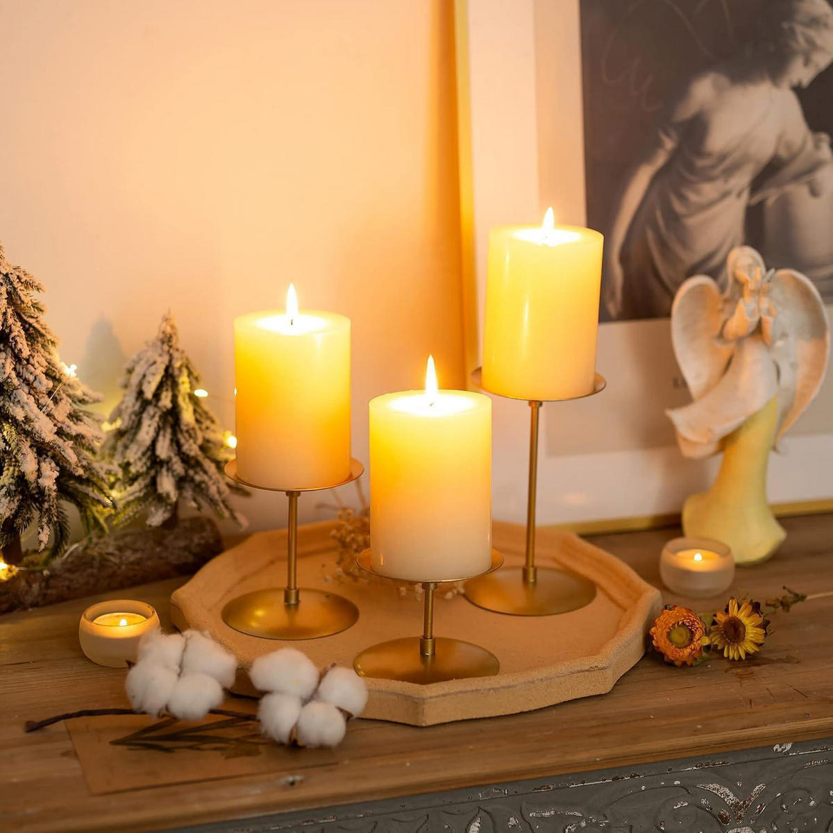 KERZENSTÄNDER 6er Set Gold Metall - Goldfarben, Metall (9/9/15cm)
