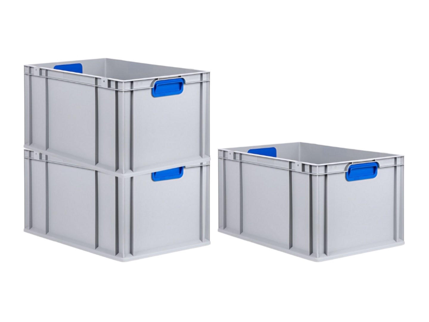 EUROBOX 3x Nextgen Color 32x40x60cm 65 Liter Griffe Blau Geschlossen - Blau, Kunststoff (40/22/60cm) - PROREGAL