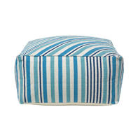 SITZPOUF blau gestreift, 60/60/30 cm - Blau, Textil (60/30/60cm) - Homescapes