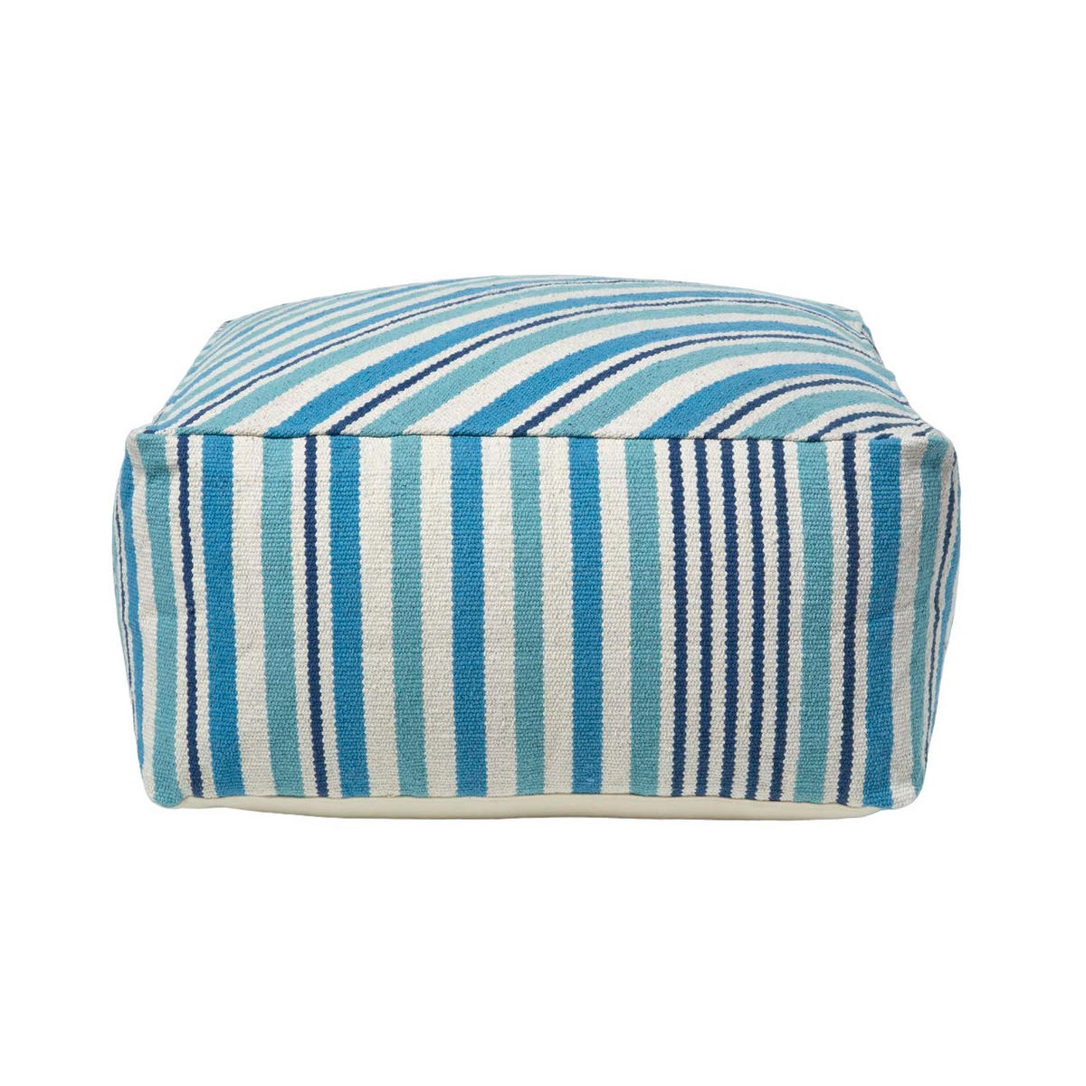 SITZPOUF blau gestreift, 60/60/30 cm - Blau, Textil (60/30/60cm) - Homescapes