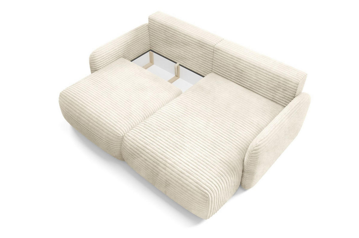 ECKSOFA Simone Mit Schlaffunktion - Creme, Holzwerkstoff/Textil (165/240cm) - Fun Möbel