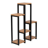 PFLANZENREGAL Rosenholm - Schwarz/Braun, Holzwerkstoff/Metall (20/56/78.5cm) - [en.casa]