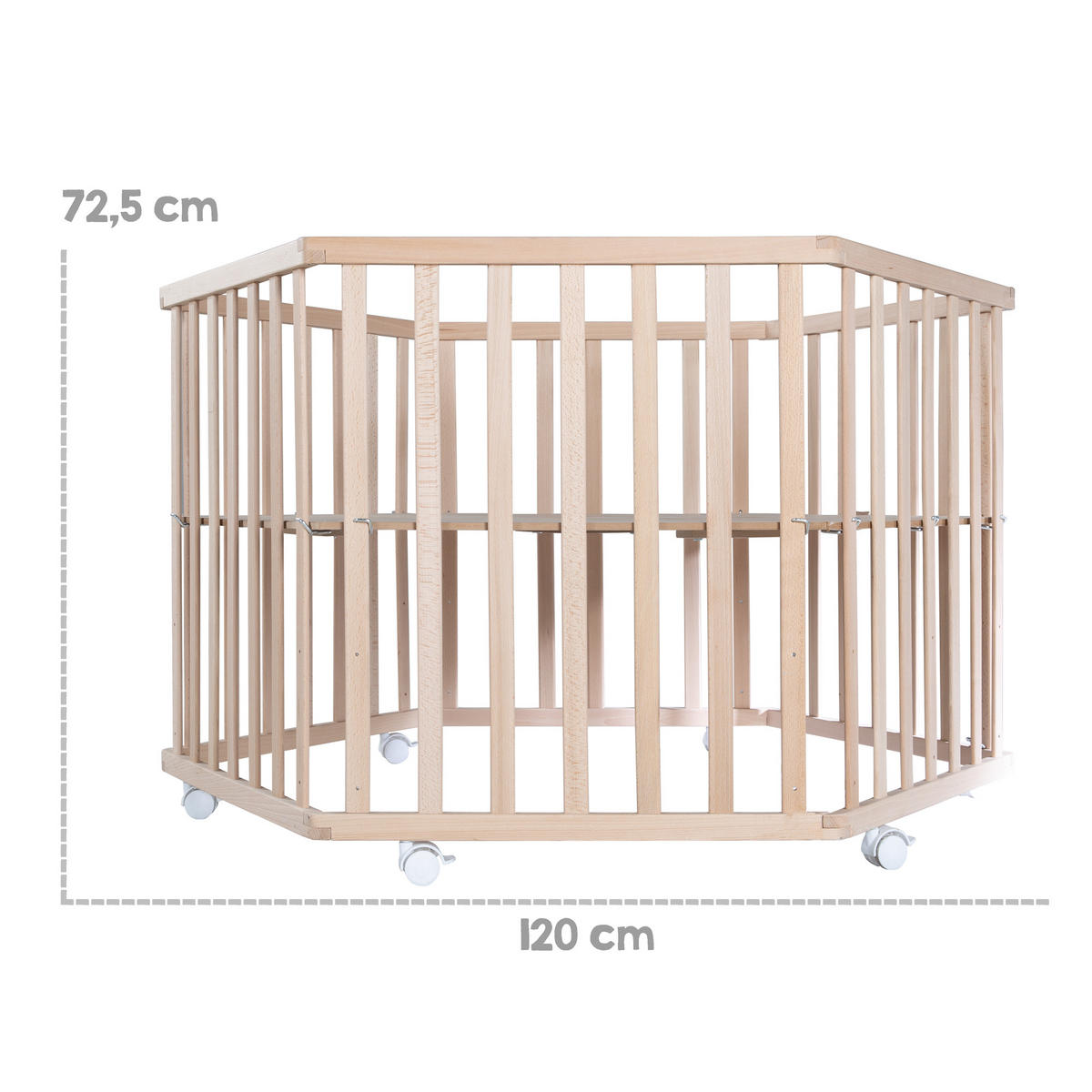 LAUFGITTER 6-eckig, roba Style grau - Naturfarben, Holzwerkstoff (118.5/72.5/103.5cm) - Roba