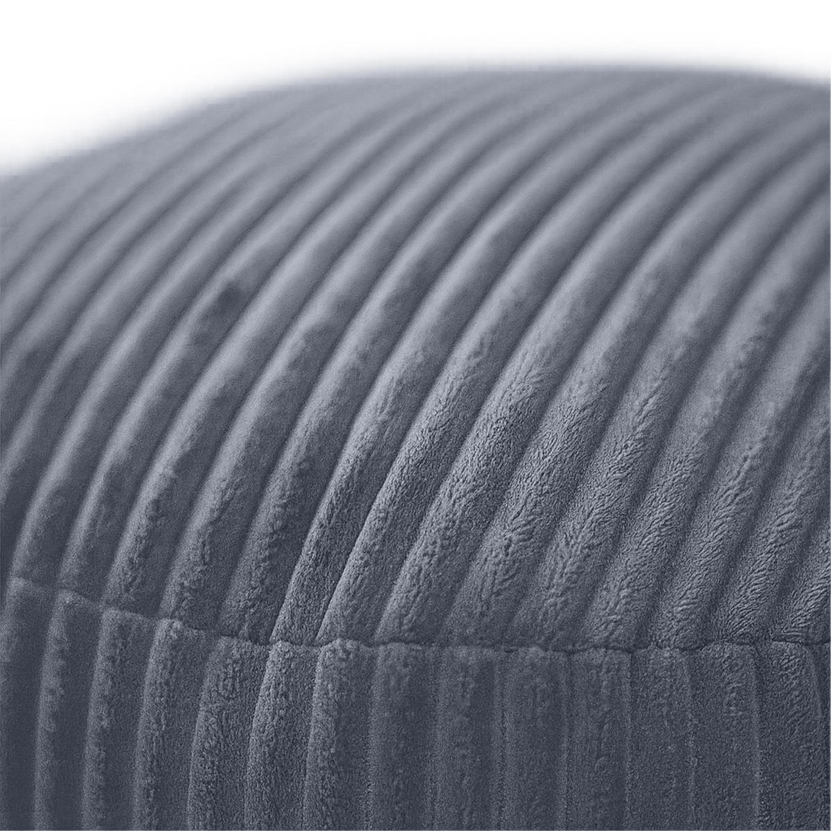 CORD-POUF - Dunkelgrau/Anthrazit, Kunststoff/Textil (35/25/35cm) - Relaxdays