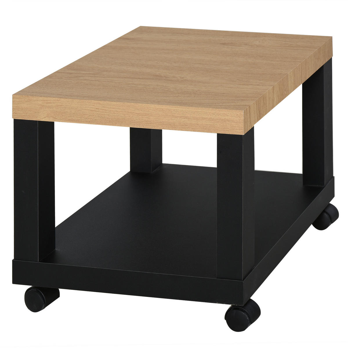 BEISTELLTISCH DE-15848 fahrbar mit Ablage Naturholz - Naturfarben, Holzwerkstoff (40/40/40cm) - ComfortXL
