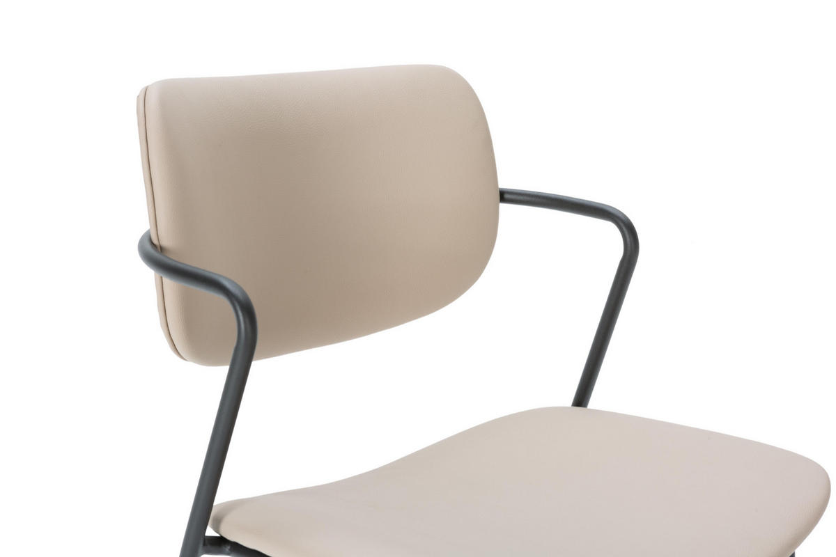 HOCKERN (Set aus 2) mit schwarzen metallbeinen - maika 44/51/66 cm - Beige, Textil (51/66/44cm) - Calicosy