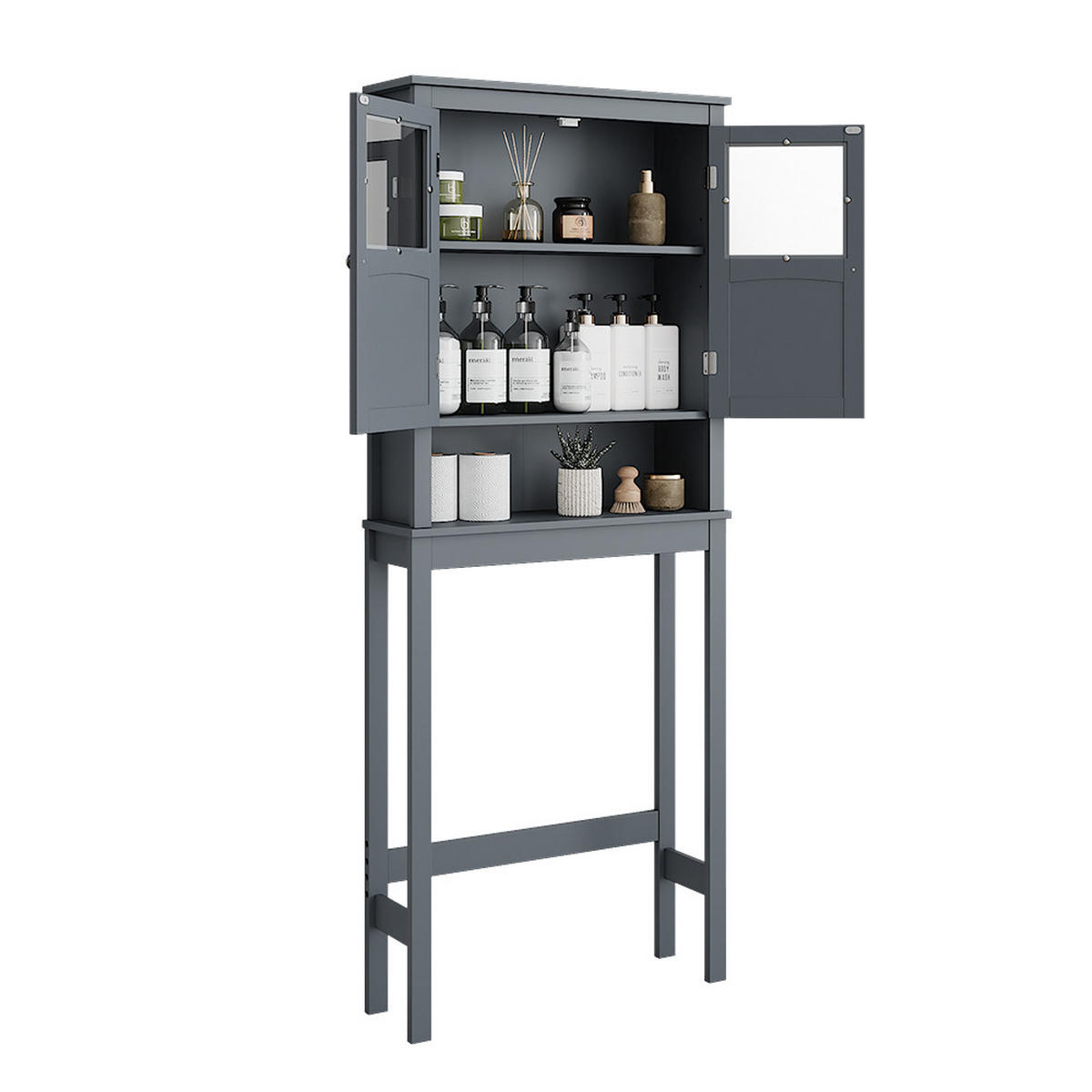 TOILETTENSCHRANK Bianco Grau 69 x 171 cm - Grau, Holzwerkstoff (69/171/19.8cm) - Vicco