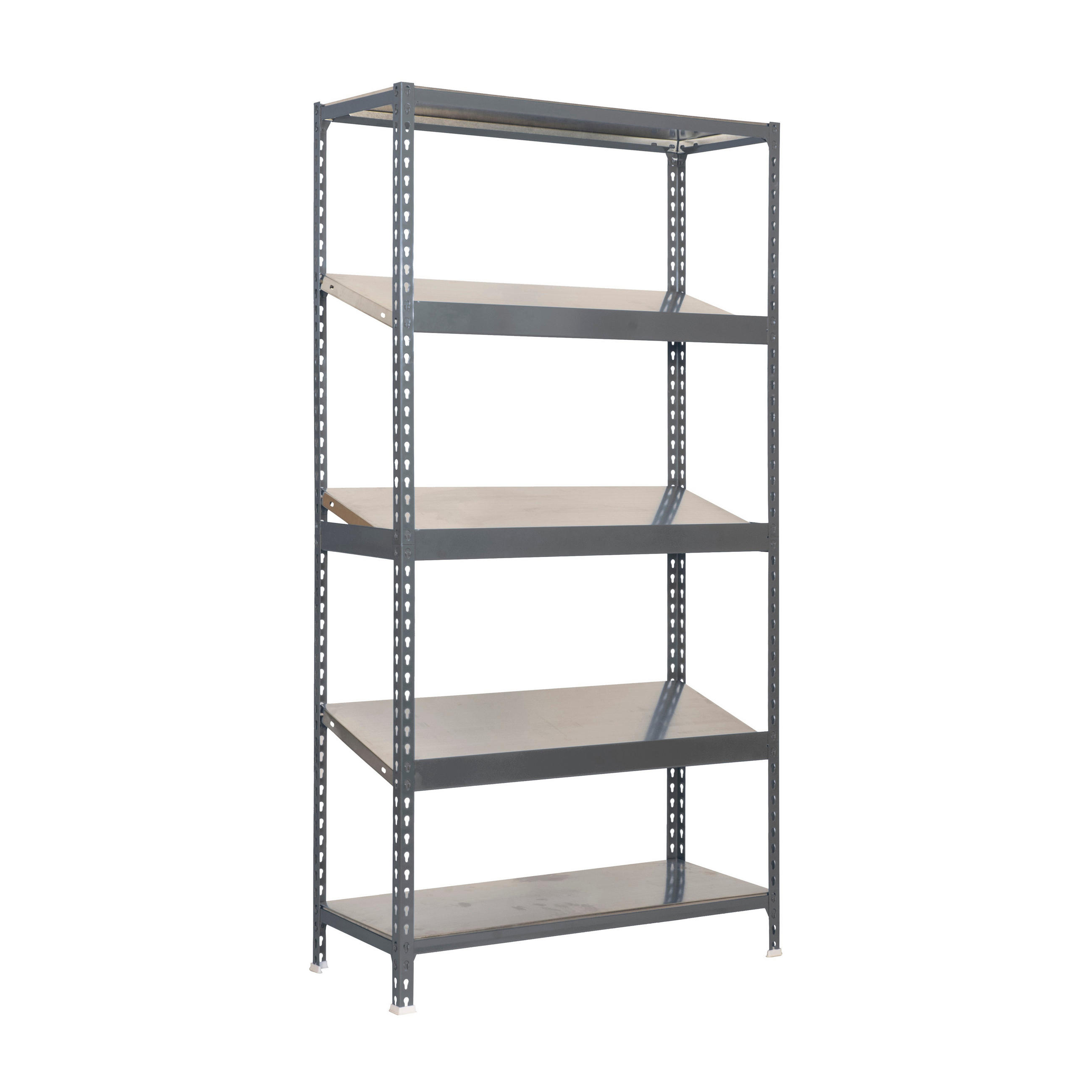 SCHRÄGBODENREGAL DOWA | Stecksystem | HxBxT 200x100x50cm | Fachlast 200kg | Verzinkt - Silberfarben, Metall (100/200/50cm) - PROREGAL