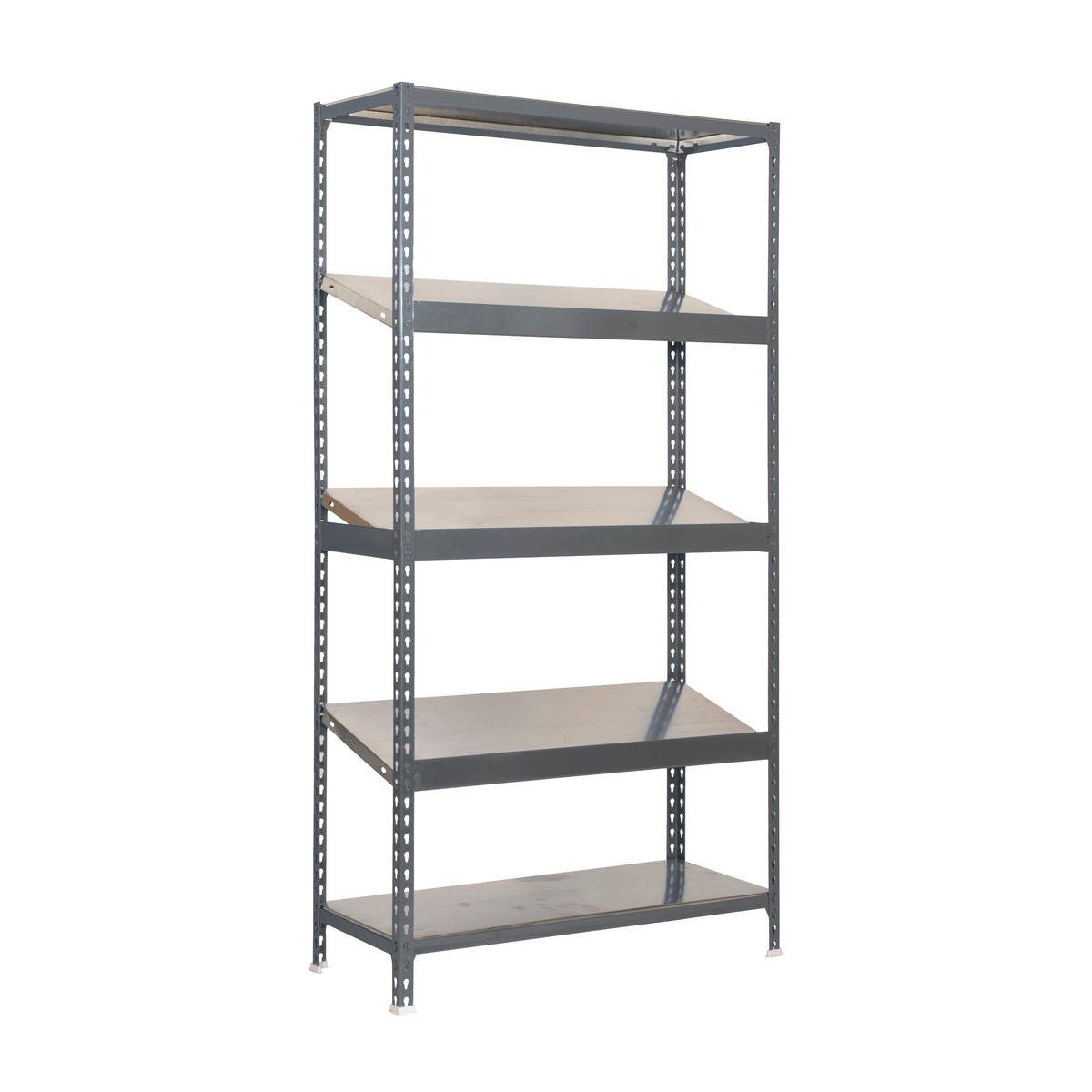 SCHRÄGBODENREGAL DOWA | Stecksystem | HxBxT 200x100x50cm | Fachlast 200kg | Grau - Grau, Metall (100/200/50cm) - PROREGAL