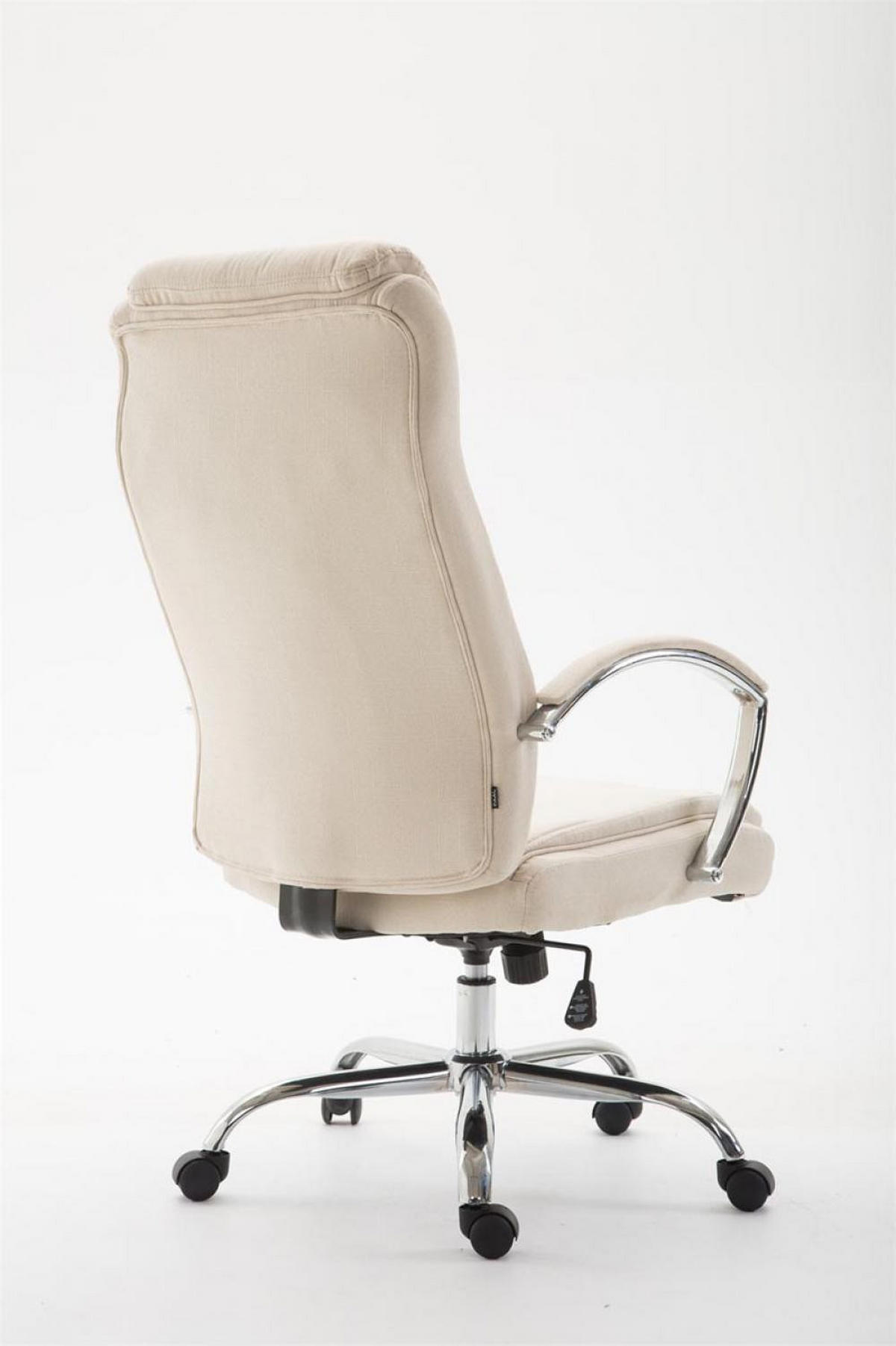 CHEFSESSEL Stoff creme - Chromfarben/Creme, Textil/Metall (65/115/73cm) - CLP