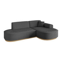 ECKSOFA Ottomane Rechts MARI-L1-v2 - 243x171x83 cm Grau Bouclé - Grau, Holzwerkstoff/Textil (171/243cm) - ALTDECOR