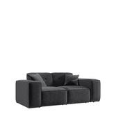 SOFA Zweisitzer Pula Stoff Perfect Harmony Schwarz - Schwarz, Holz (186/73/88cm)