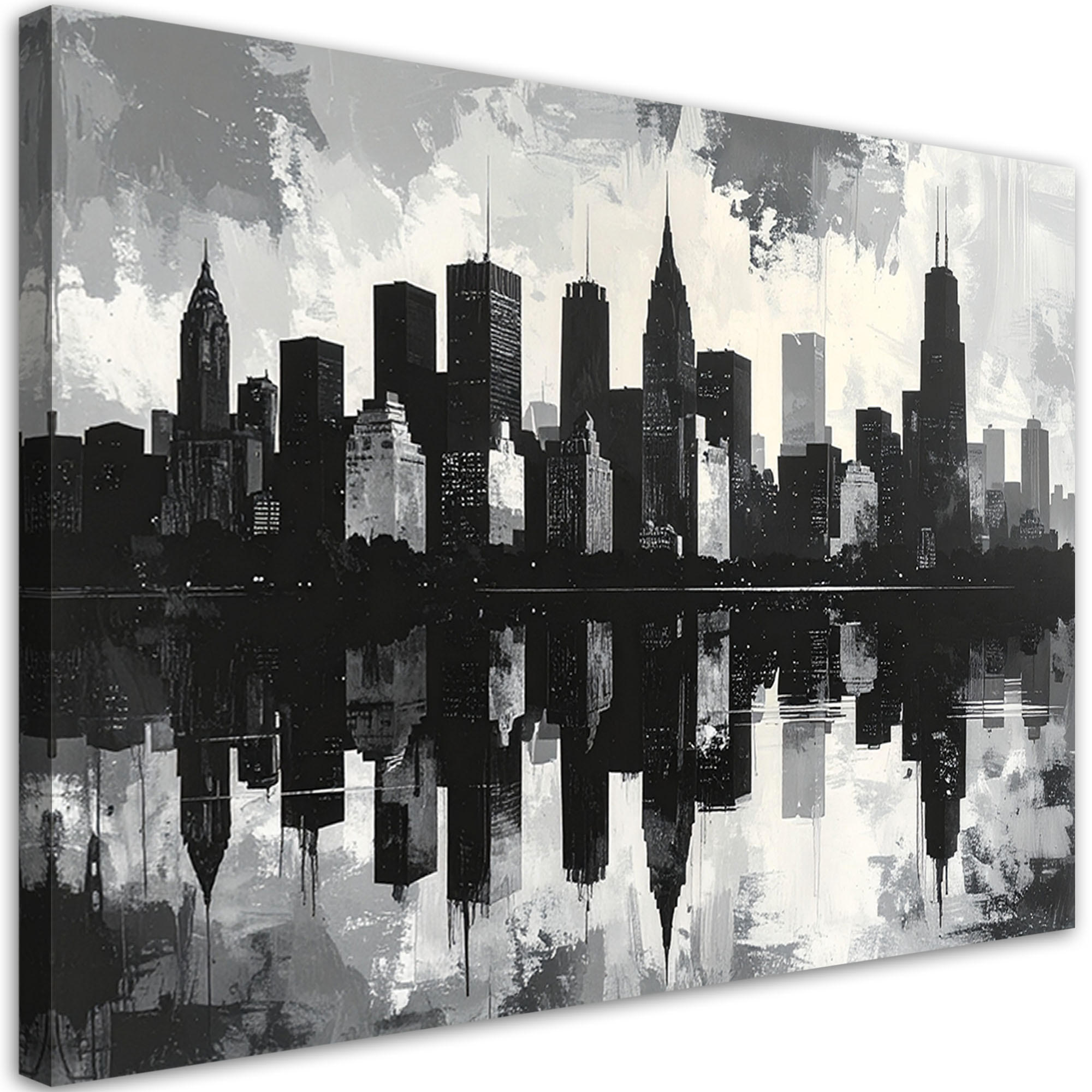 Feeby Leinwandbild Schwarz 100x70 cm