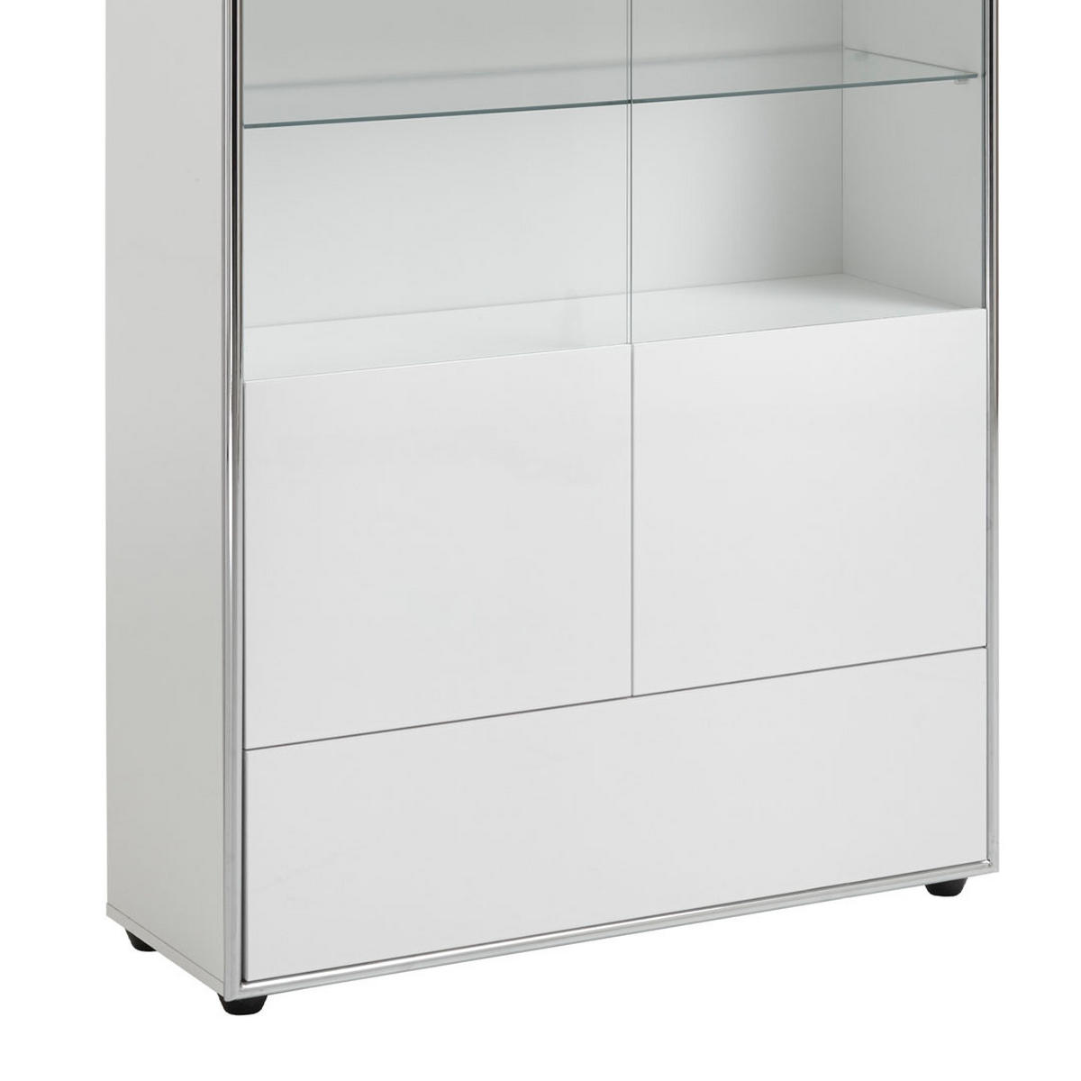 VITRINE Kenan Weiß Hochglanz 100/35/170 cm - Weiß, Holzwerkstoff (100/170/35cm) - ebuy24