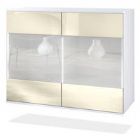KOMMODE Bari Creme Hochglanz - Creme, Holzwerkstoff (92.5/73.5/35cm) - Vladon