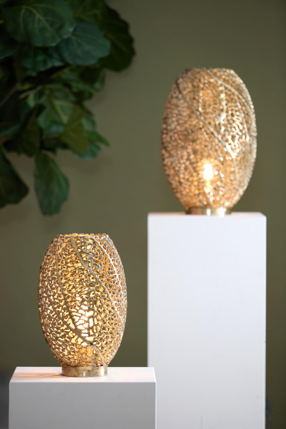 TISCHLAMPE Sinula Gold Ø24/40 cm - Goldfarben, Metall (24/24/40cm) - Light & Living