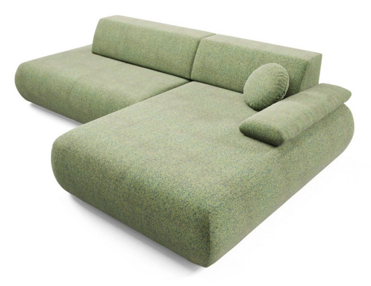 ECKSOFA Grün PENTI Ausziehbar Mit Bettkasten Rechts - Grün, Textil (173.5/286cm) - Sepro Meble