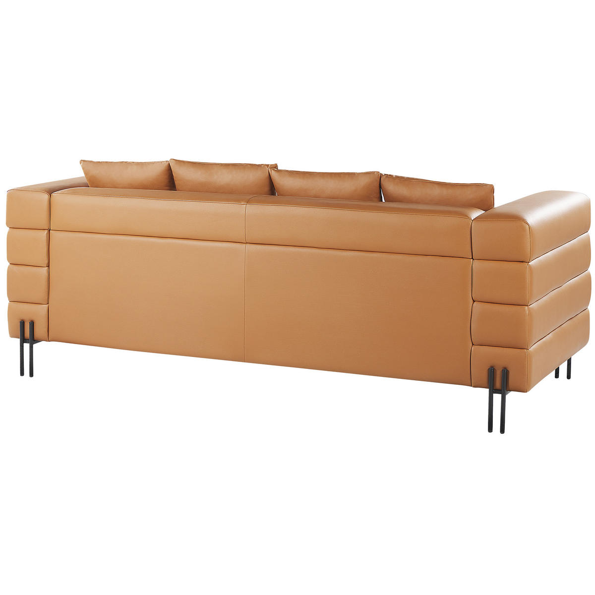 3-SITZER-SOFA Kunstleder Braun Granna - Hellbraun, Kunststoff/Textil (209/74/82cm) - Beliani