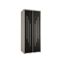 SCHWEBETÜRENSCHRANK 235,2/120/45 2-türig - Silberfarben/Schwarz, Holz/Metall (120/235/45cm) - Abiks Möbel