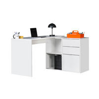 ECKSCHREIBTISCH Der Produktive - Weiß, Holzwerkstoff (108/138/77cm) - Mokebo