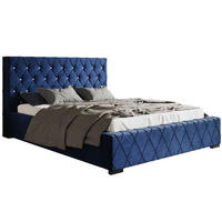 BETT Blau BEN 4 Glamour Stil 180x200 cm - Dunkelblau, Textil (180/200cm) - Sepro Meble