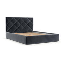 POLSTERBETT Torno 140/200 cm Dunkelgrau im Kronos Stoff - Dunkelgrau/Schwarz, Holz/Holzwerkstoff (140/200cm) - AltaBeds