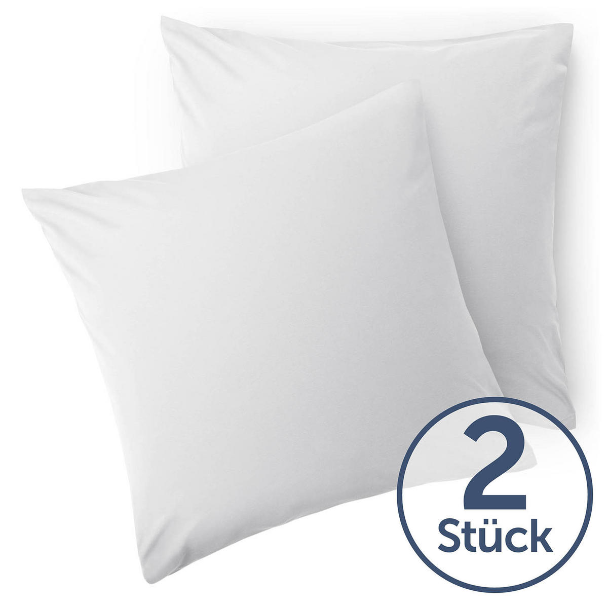 KISSENBEZUG Ellen 65/65 cm, 2er-Set, Weiß - Weiß, Textil (65/65cm) - Blumtal