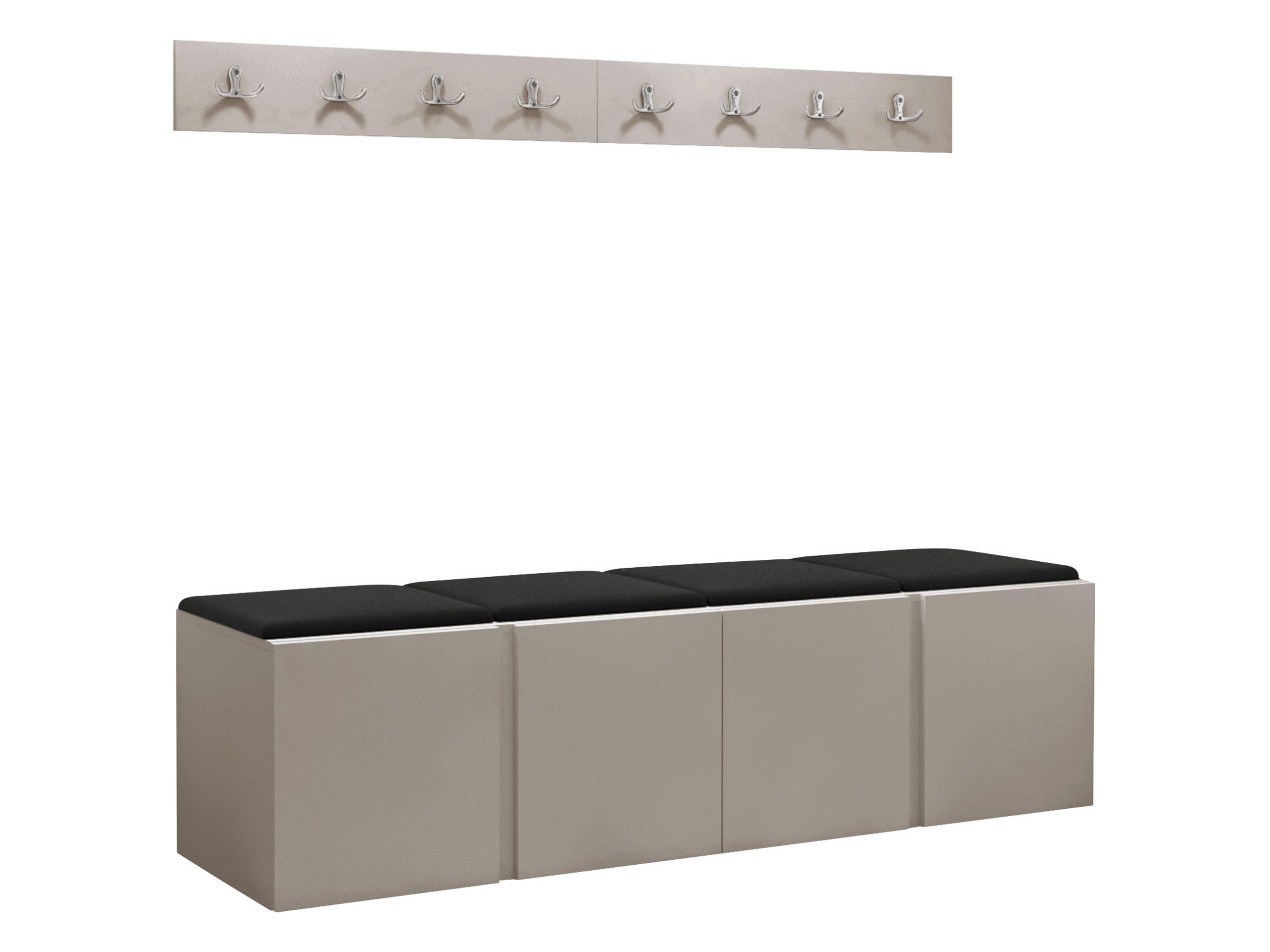 GARDEROBEN-SET Orion VII - Kaschmir/Schwarz, Holzwerkstoff/Kunststoff (168/42/46cm) - MIRJAN24