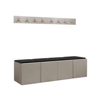 GARDEROBEN-SET Orion VII - Kaschmir/Schwarz, Holzwerkstoff/Kunststoff (168/42/46cm) - MIRJAN24