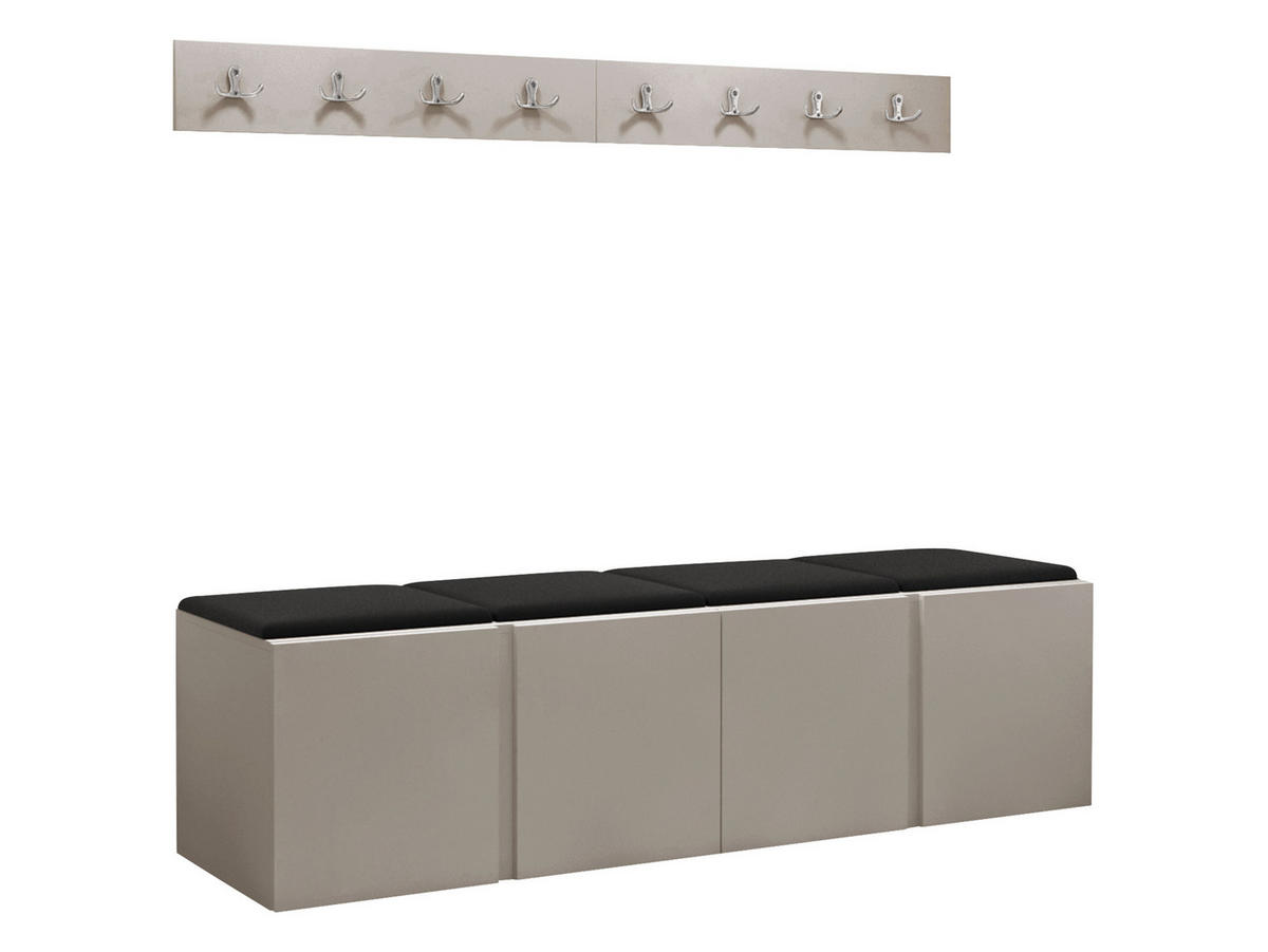 GARDEROBEN-SET Orion VII - Kaschmir/Schwarz, Holzwerkstoff/Kunststoff (168/42/46cm) - MIRJAN24