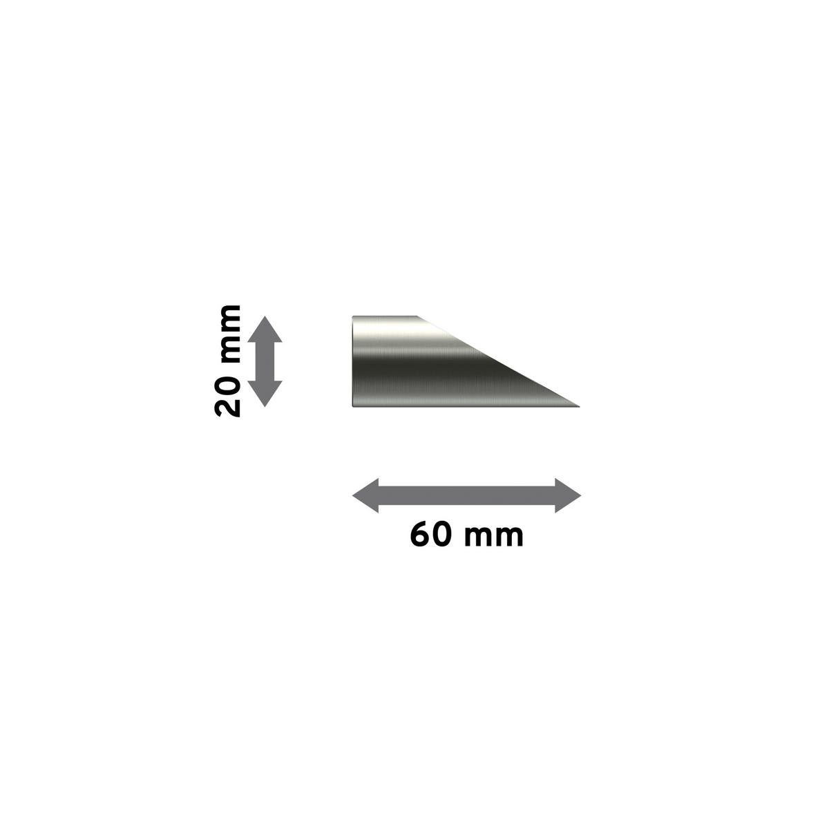 ENDSTÜCKE FÜR GARDINENSTANGEN 16 mm Ø, Santoni Edelstahl-Optik, Packung 2 Stück - Edelstahlfarben, Metall (6/2/2cm) - INTERDECO