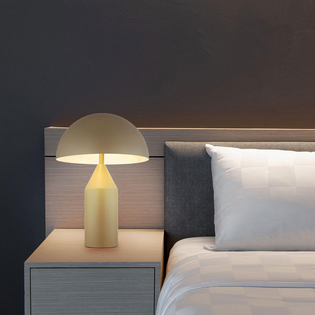 LED TISCHLEUCHTE Metall Beige Sand - Beige, Glas (28/28/39cm) - Globo Lighting