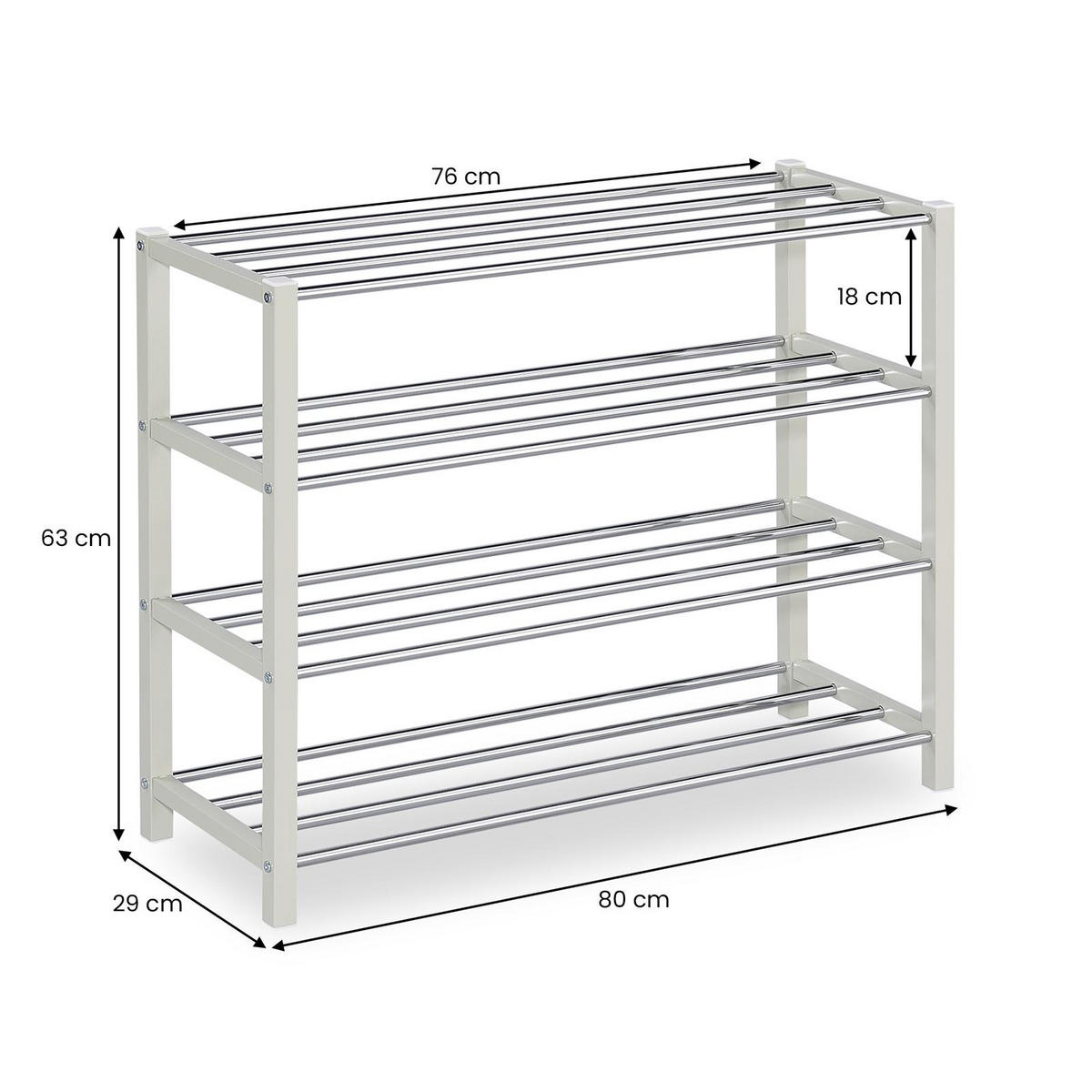 SCHUHREGAL DUBLIN - Beige, Metall (80/65/29cm) - IDIMEX