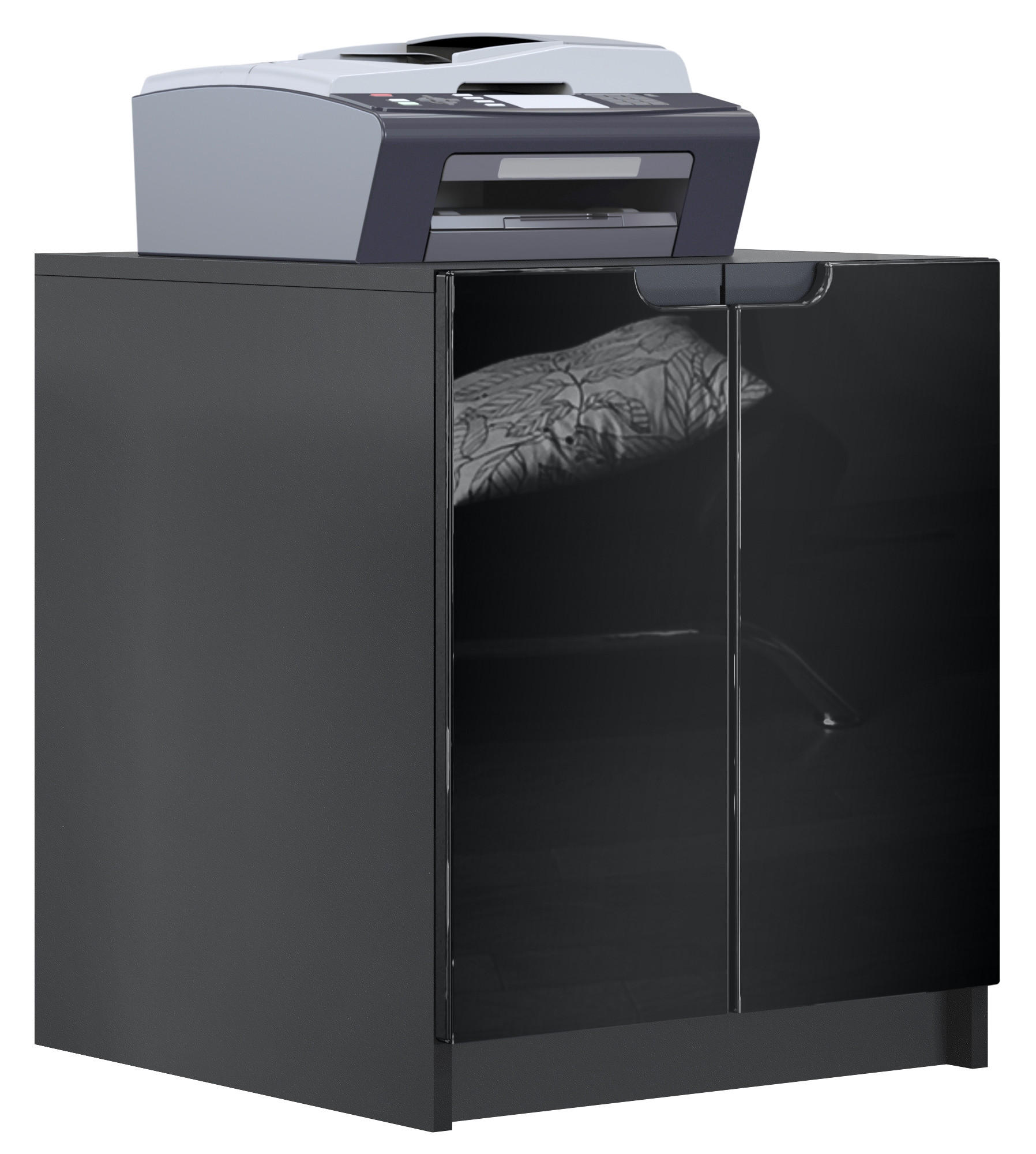 KOMMODE Logan Fronten in Schwarz Hochglanz - Schwarz Hochglanz, Holzwerkstoff (51/60.5/54cm) - Vladon