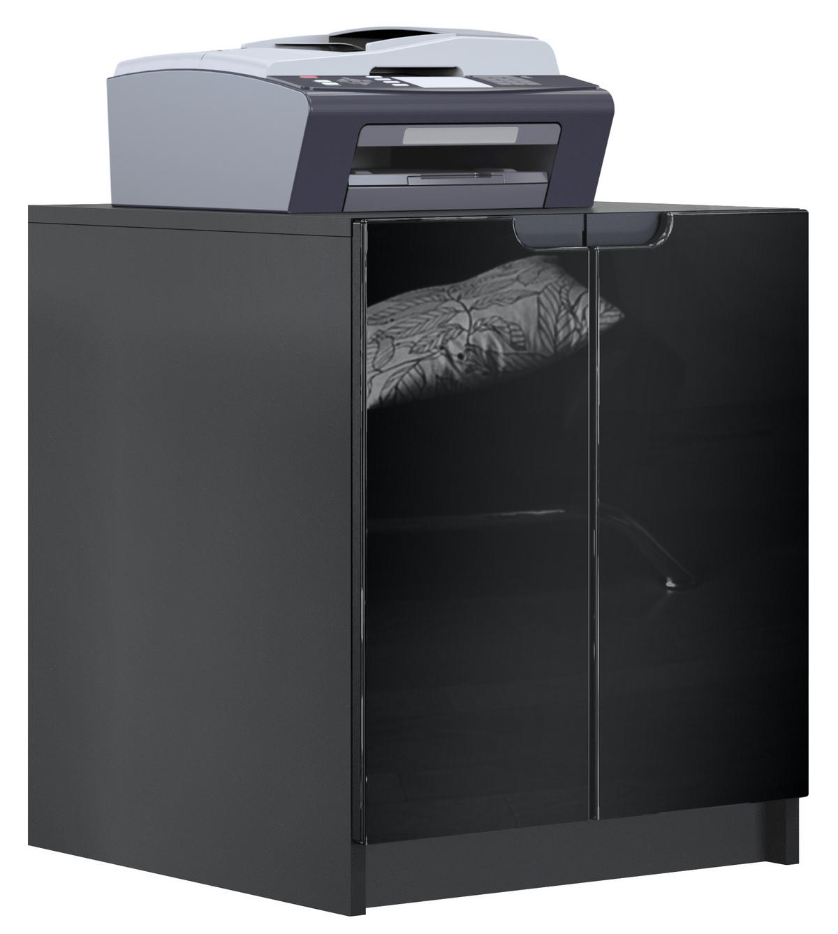 KOMMODE Logan Fronten in Schwarz Hochglanz - Schwarz Hochglanz, Holzwerkstoff (51/60.5/54cm) - Vladon