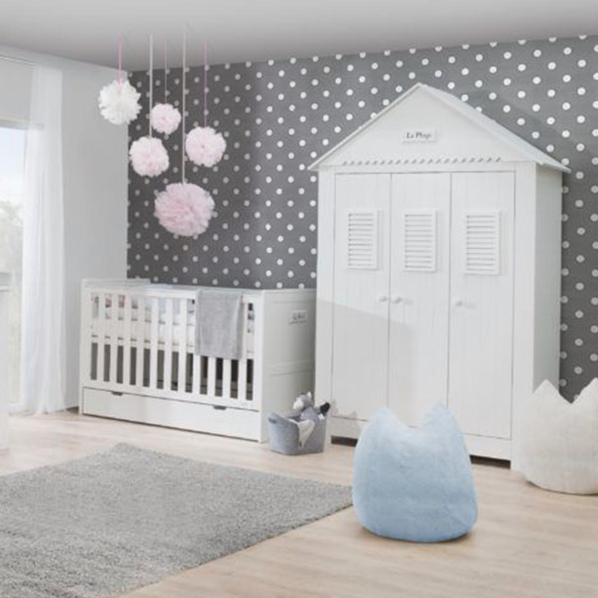 SKŘÍŇ 3DVEŘOVÁ bílá - bílá, kompozitní dřevo (145/216/54.5cm) - Petits-meubles