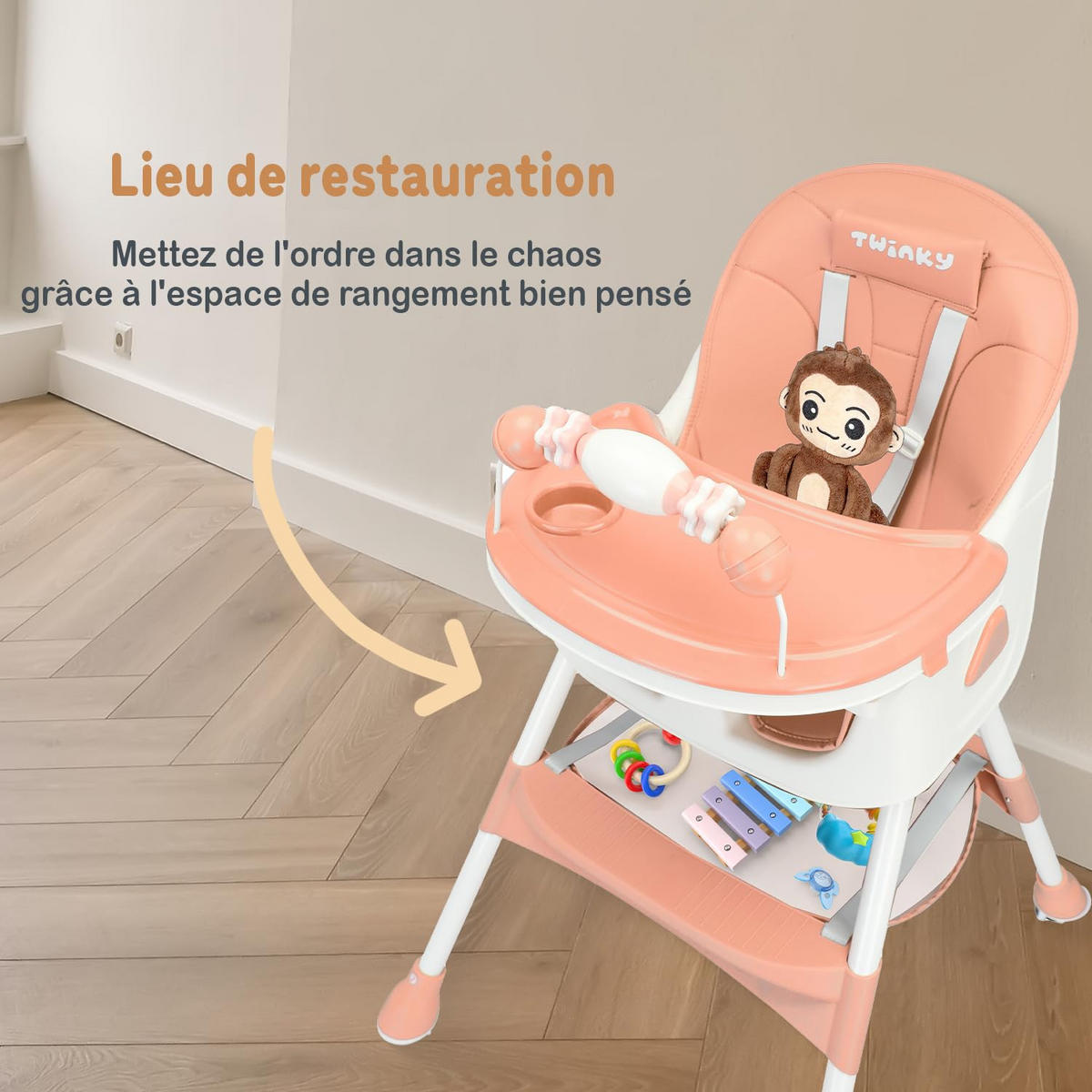 HOCHSTUHL Baby MAXI 2-in-1 mit Klappbarer Rosa - Pink, Kunststoff (40/90/40cm) - Twinky