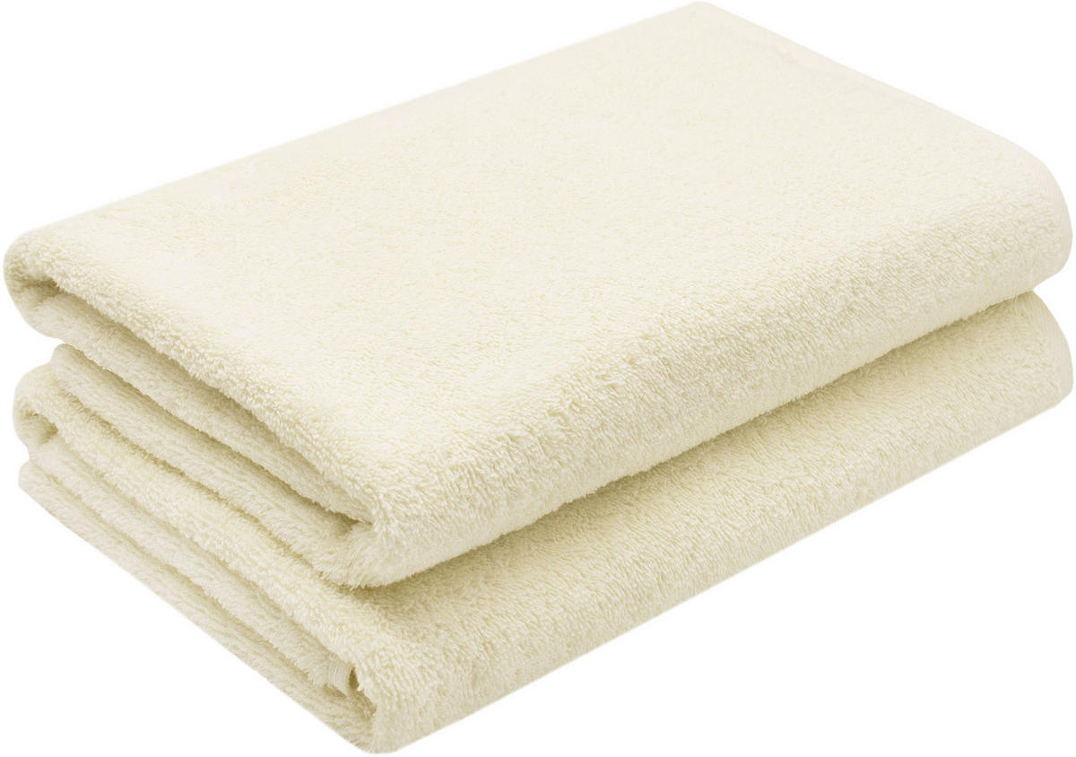 DUSCHTÜCHER, 2er-Set, 70x140 cm, 100% Baumwolle, Beige - Beige, Textil (70/140cm) - Zollner