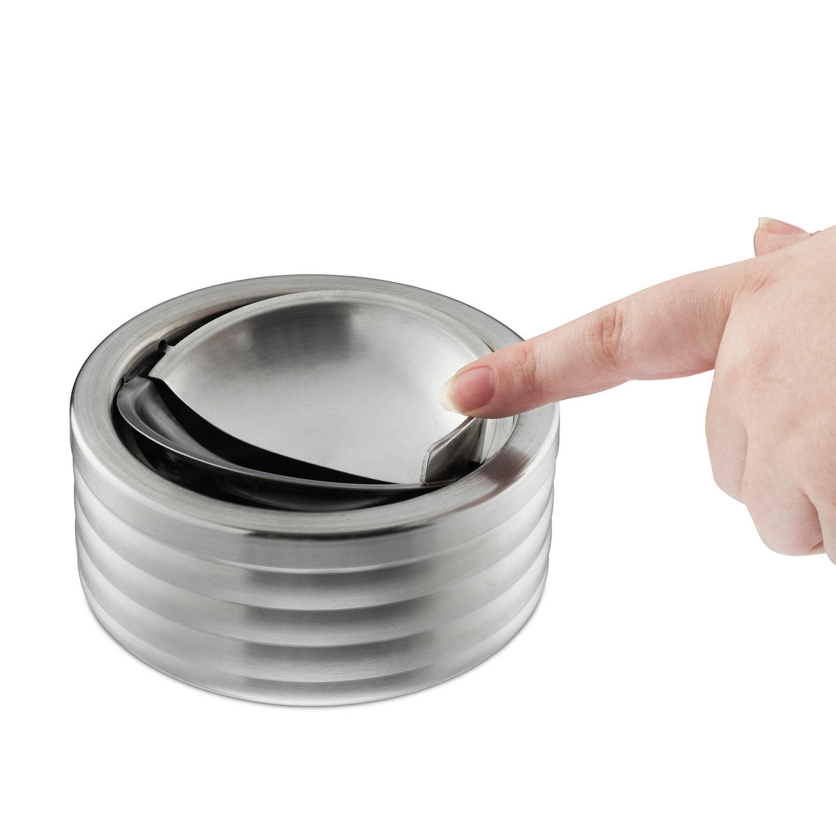 WINDASCHENBECHER - Silberfarben, Metall (11.5cm) - Relaxdays