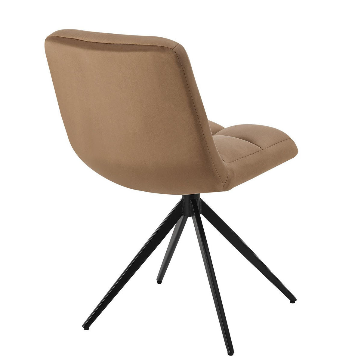 DREHSTUHL Dallas samt dunkelgrau (2er-Set) - Hellbraun, Textil (45/84/45cm) - Juskys