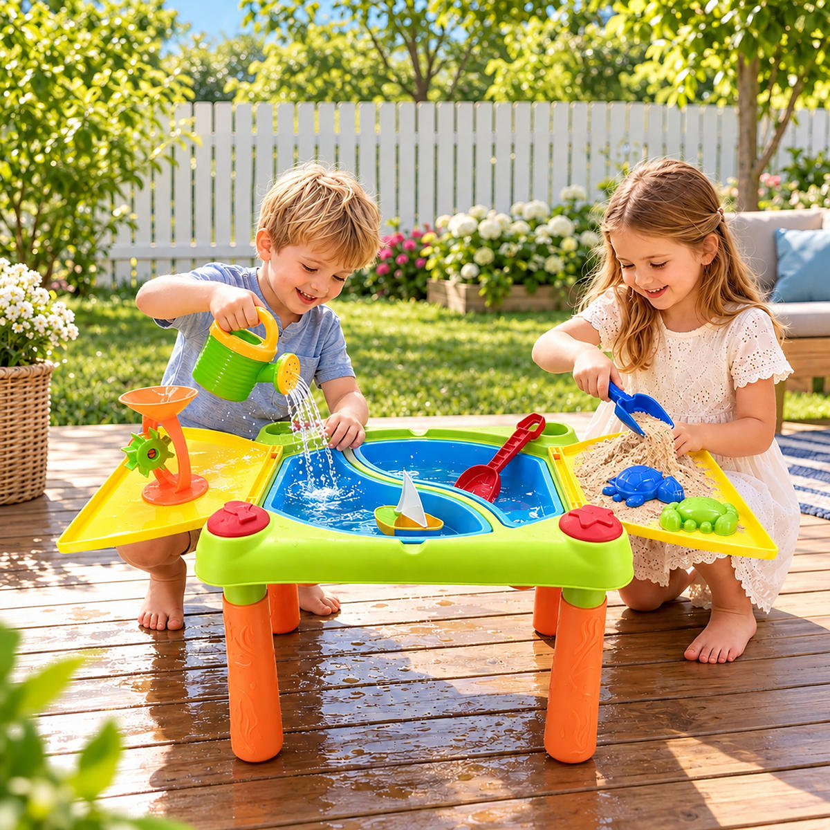 STŮL Vícebarevný vodní hra 10-ks sada - různobarevná, plast (100/48cm) - Relaxdays