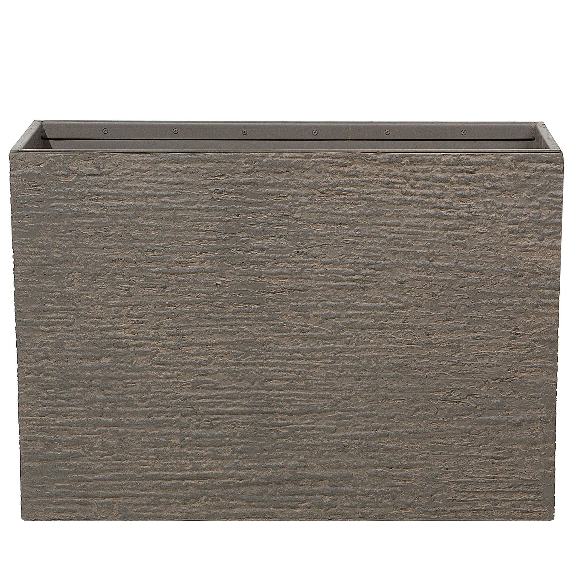 BLUMENTOPF dunkelbraun rechteckig 34/80/56 cm Edessa - Braun, Stein (56cm) - Beliani