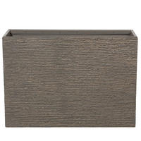 BLUMENTOPF dunkelbraun rechteckig 34/80/56 cm Edessa - Braun, Stein (56cm) - Beliani
