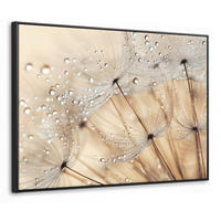 LEINWAND Bilder mit Rahmen - Löwenzahn - Abstrakt - Natur - Beige - 100x70 - Braun, Textil (100/70cm) - MuchoWow