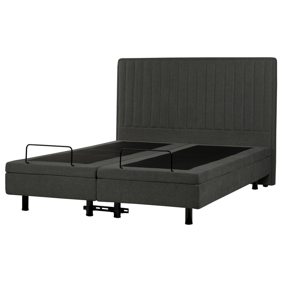 BETT 160/200 cm Dunkelgrau Duke II - Dunkelgrau/Schwarz, Textil (160/200cm) - Beliani